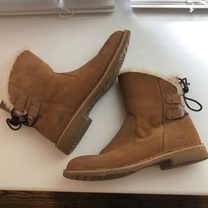 Ugg Naiyah Lace Back Genuine Shearling Boot